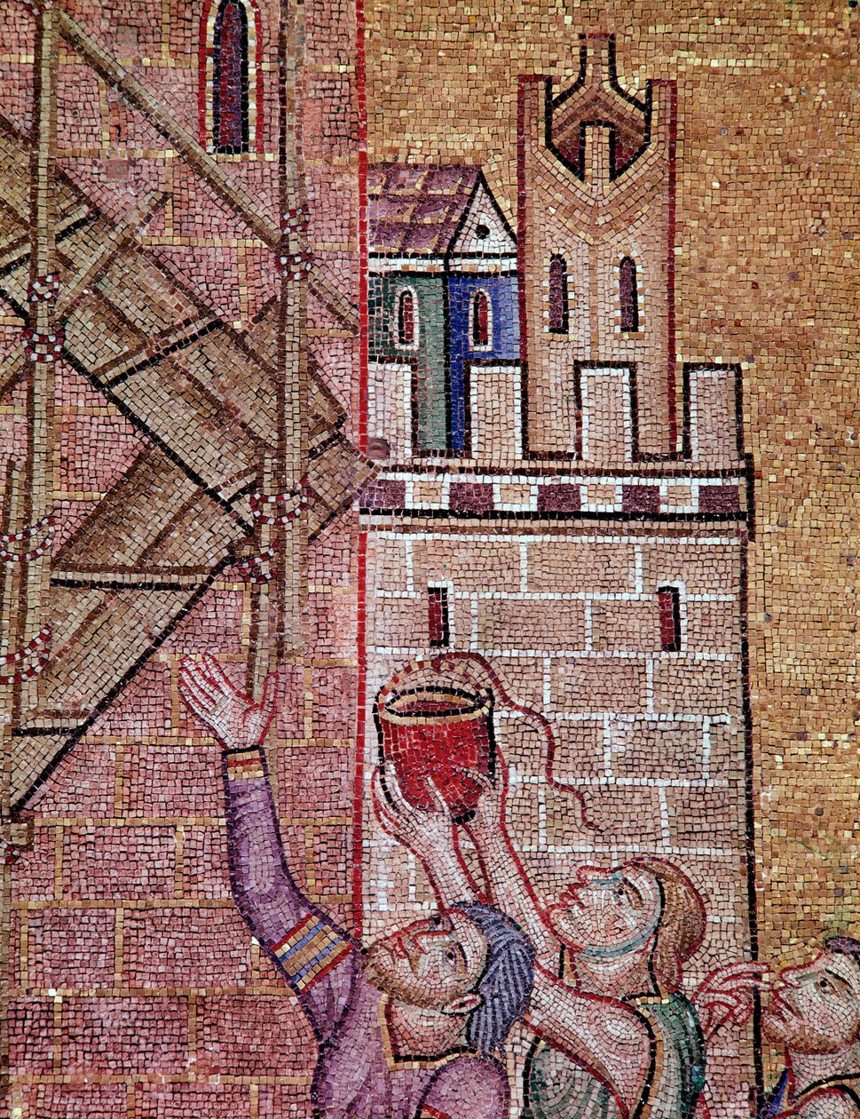 Construction of the tower of Babel (mosaic) by Byzantine