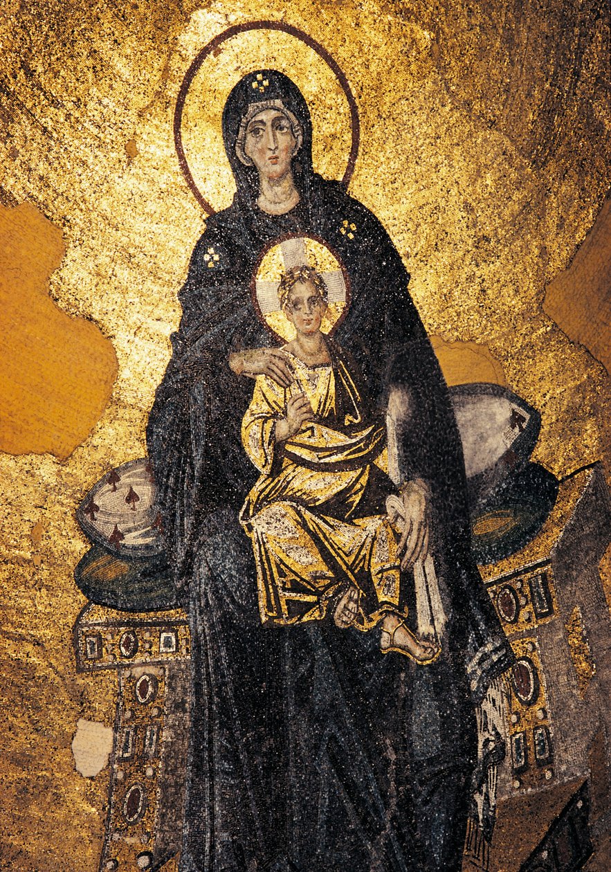 Virgin and Child enthroned by Byzantine Byzantine