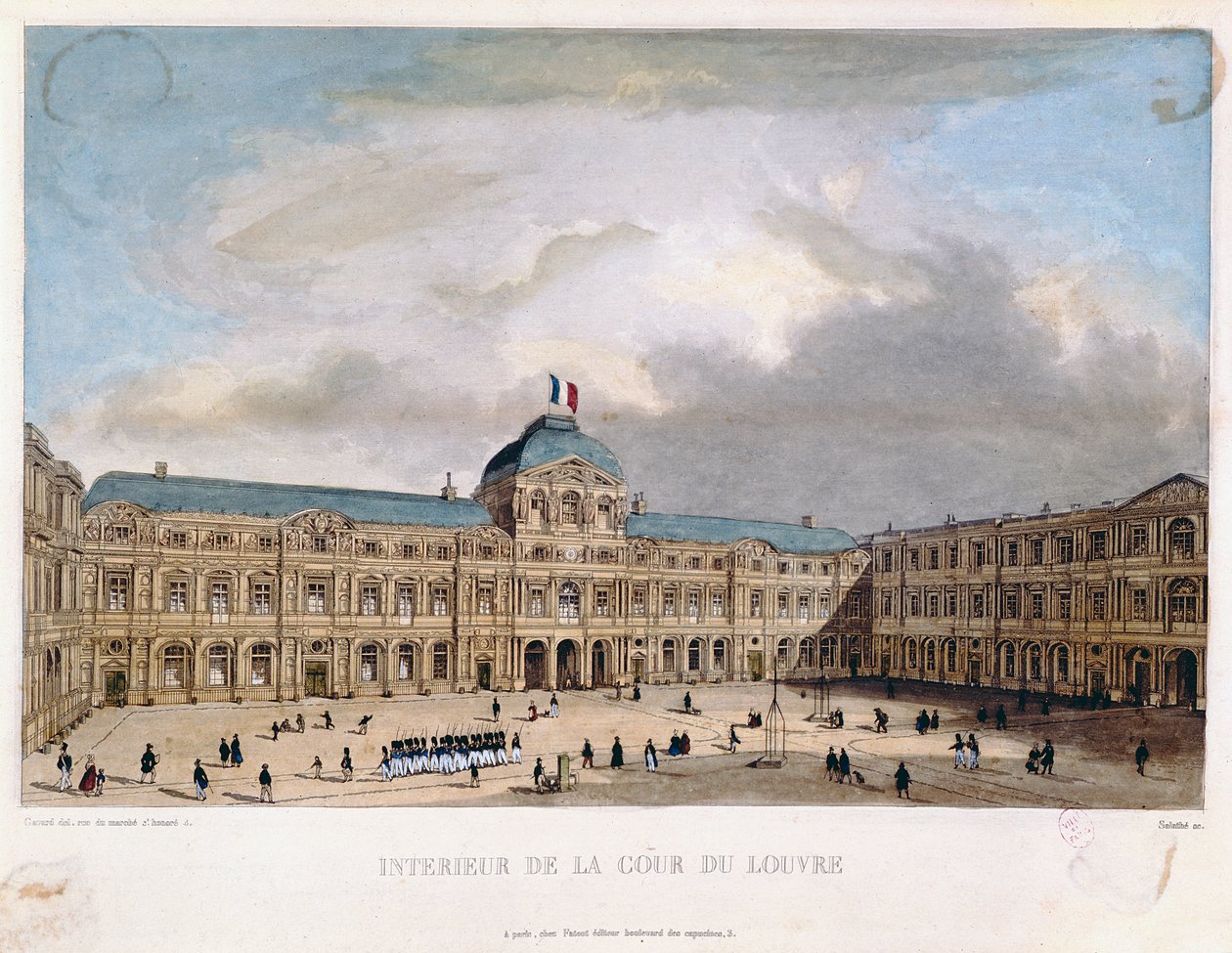 Interior of the Cour Carree of the Louvre by C. Gavard