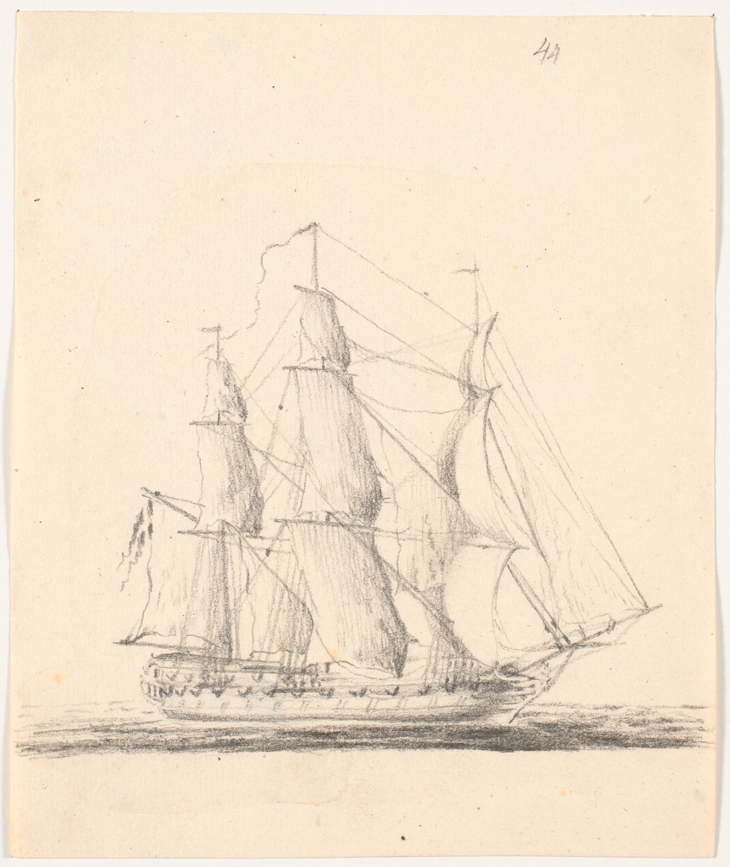 Warship Under Full Sail by C.A. Lorentzen
