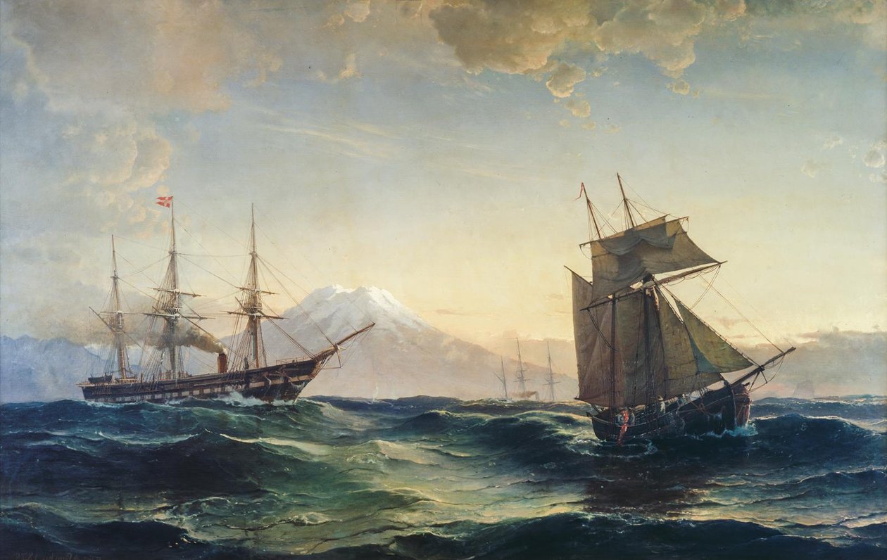 Ships off the Coast of Iceland by C.F. Sørensen