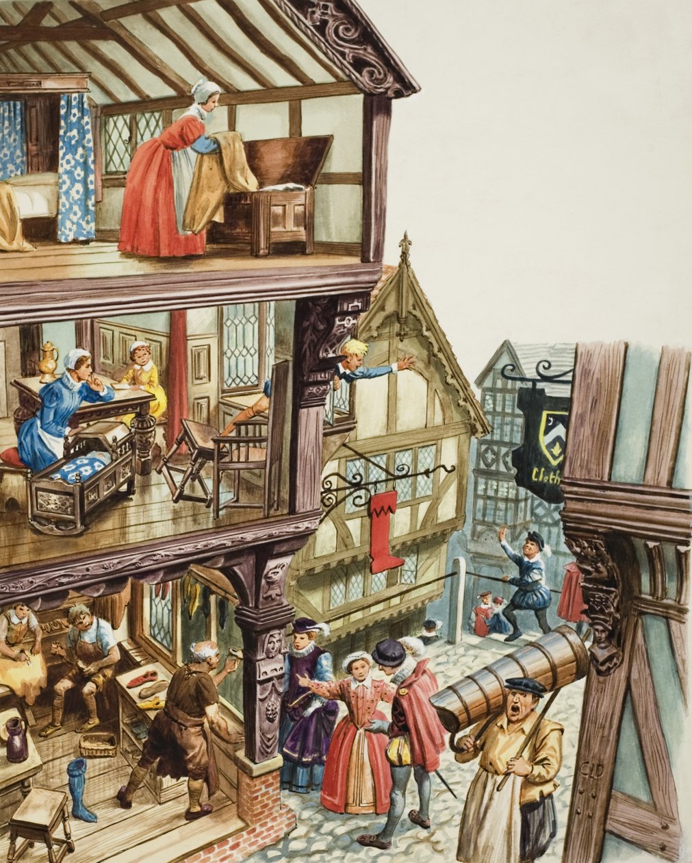 Elizabethan Townscape by C.L. Doughty