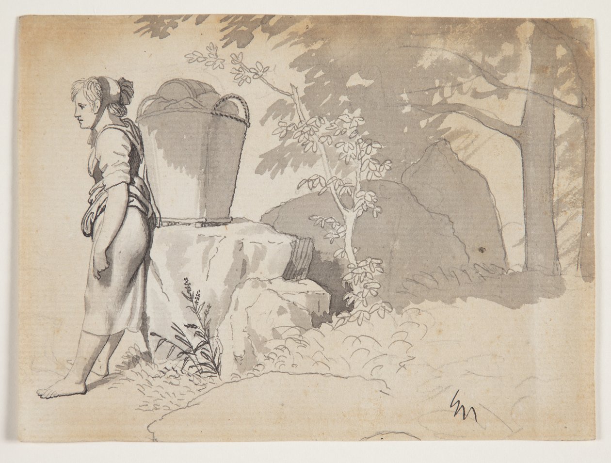 A Peasant Woman Resting by Christoffer Wilhelm Eckersberg
