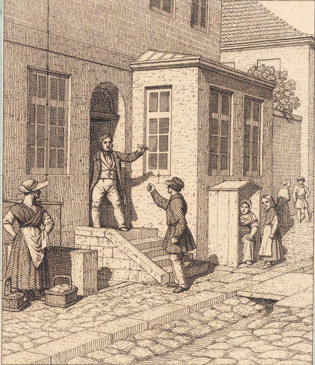A Street Scene. Illustration for "Linearperspectiven", Plate VII by Christoffer Wilhelm Eckersberg