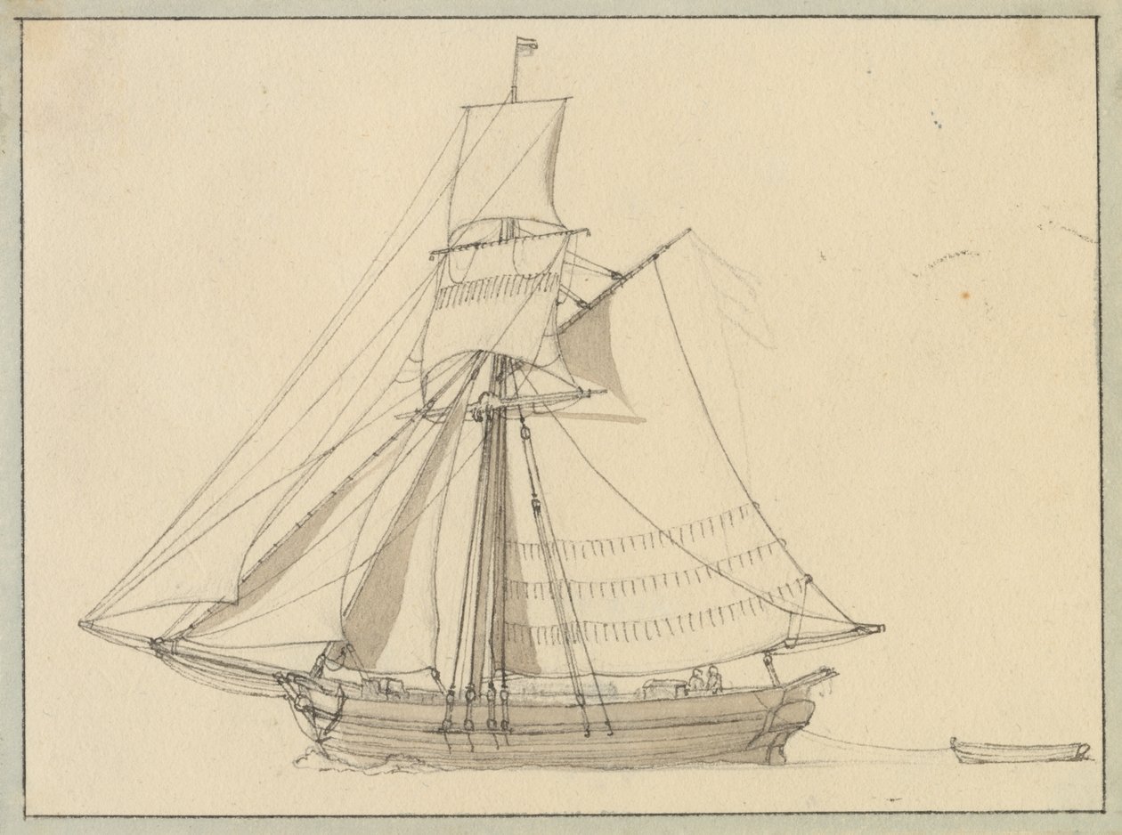 A Sloop Under Sail by Christoffer Wilhelm Eckersberg