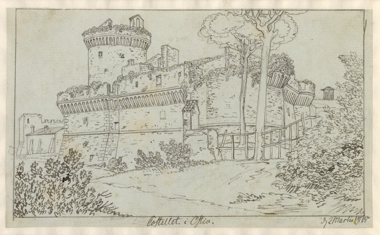 The Castle in Ostia by Christoffer Wilhelm Eckersberg