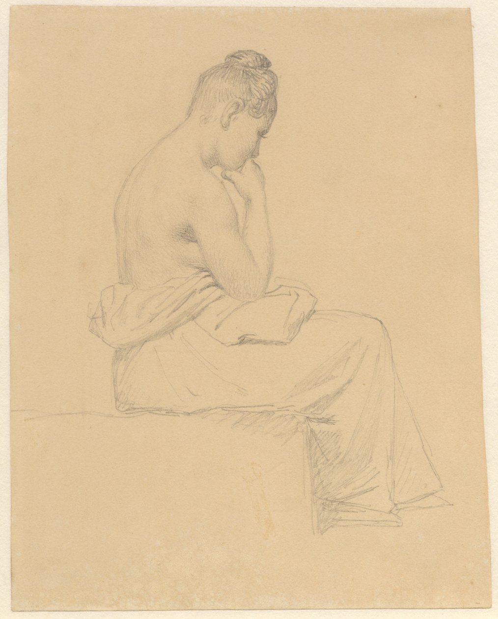 Seated Female Model Seen from the Back by Christoffer Wilhelm Eckersberg