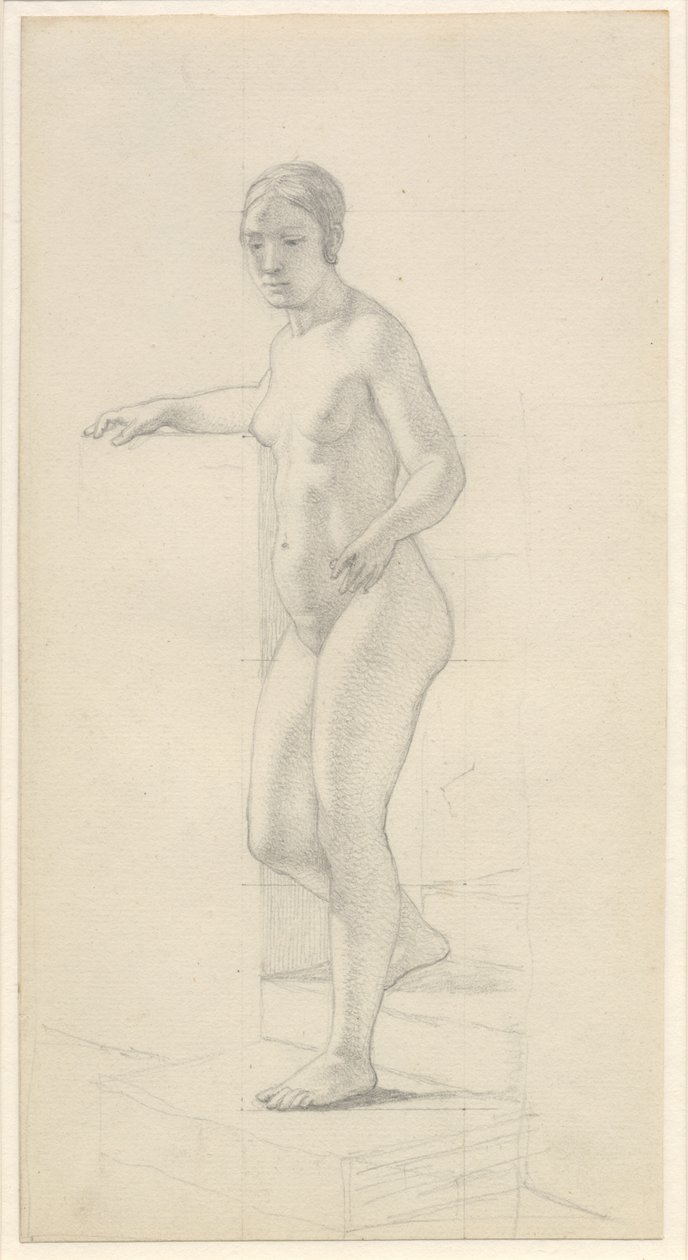 Standing Female Model by Christoffer Wilhelm Eckersberg