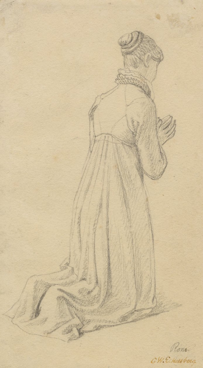 Study of a Kneeling Woman by Christoffer Wilhelm Eckersberg