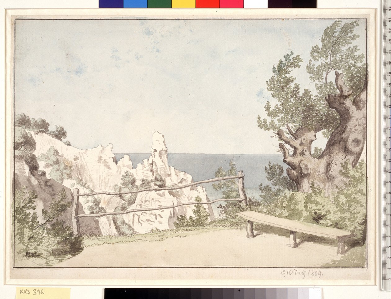 View from Møns Klint at Sommerspiret by Christoffer Wilhelm Eckersberg