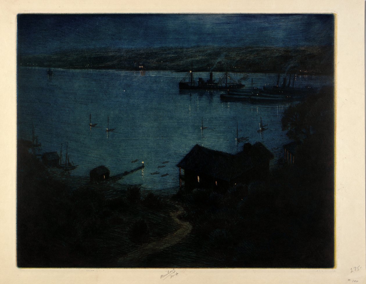 Moonlight - Hudson River by C. F. William Mielatz