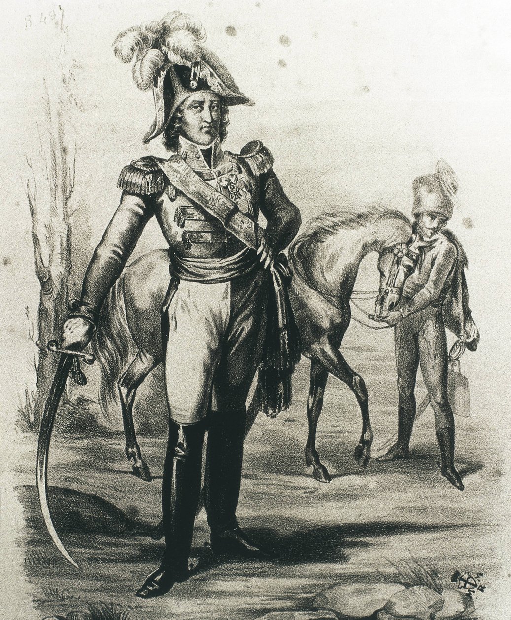 Joachim Murat. Lithograph by C. Perrin