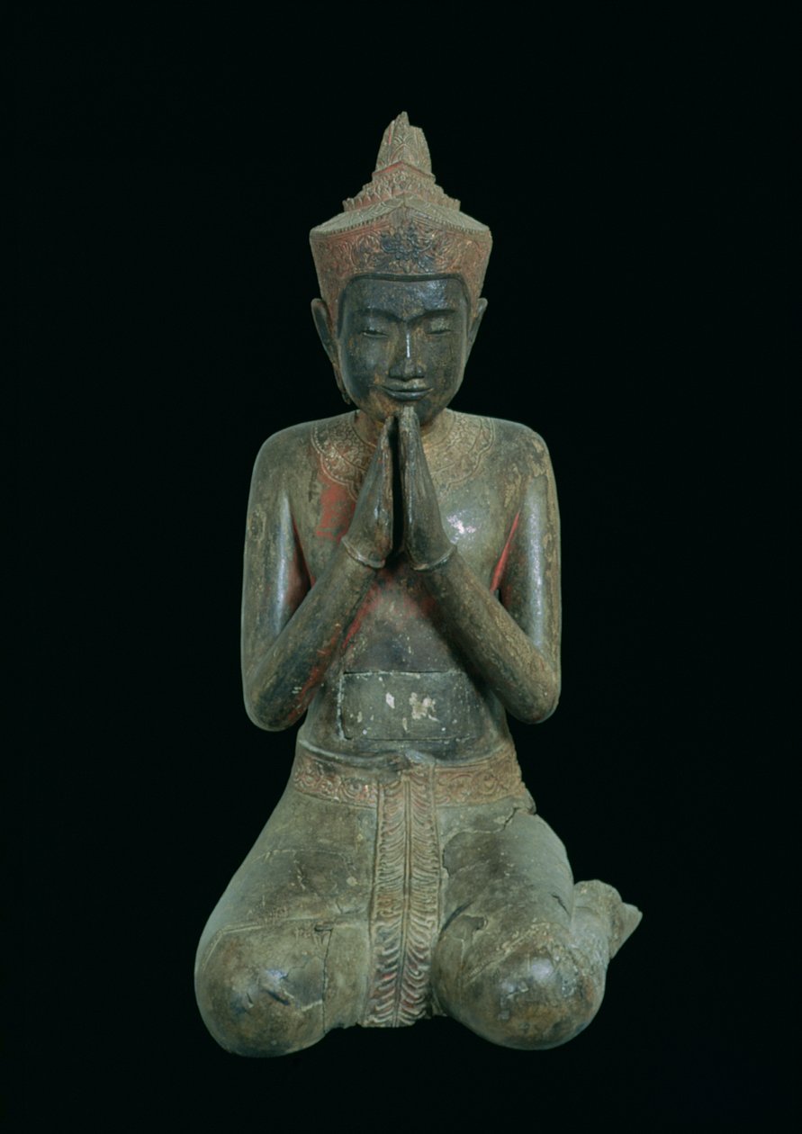 Praying Kneeling Figure, Angkor, 15th-16th Century by Cambodian School