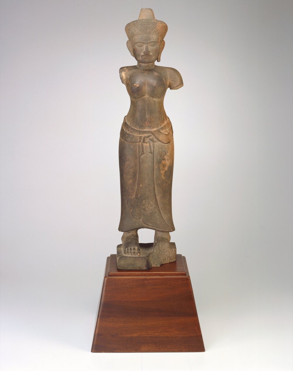 Standing Figure of a Female Deity, Angkorian Period, 9th-10th Century by Cambodian School