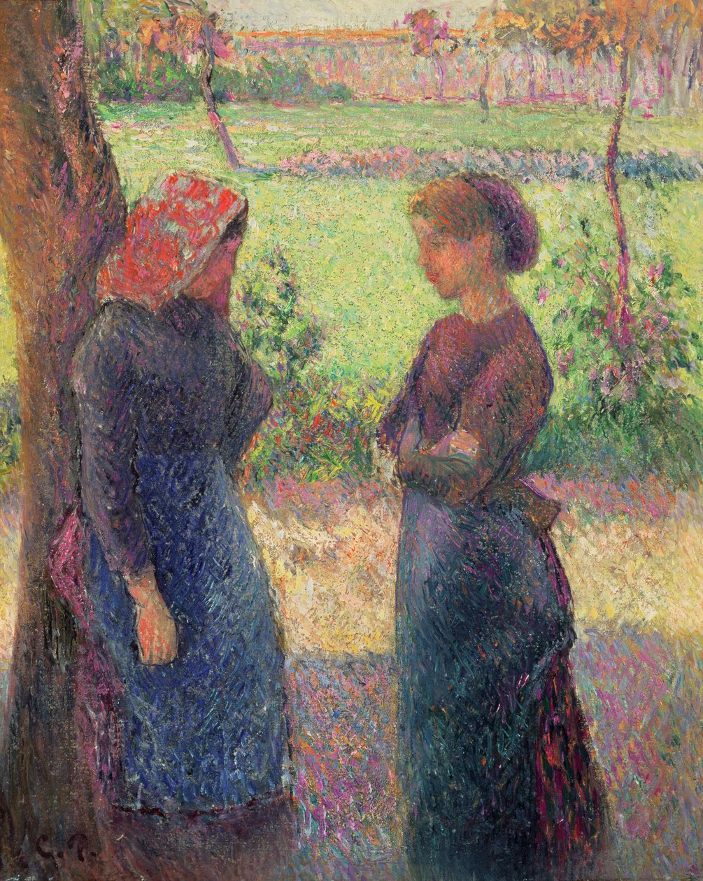 The Chat by Camille Jacob Pissarro