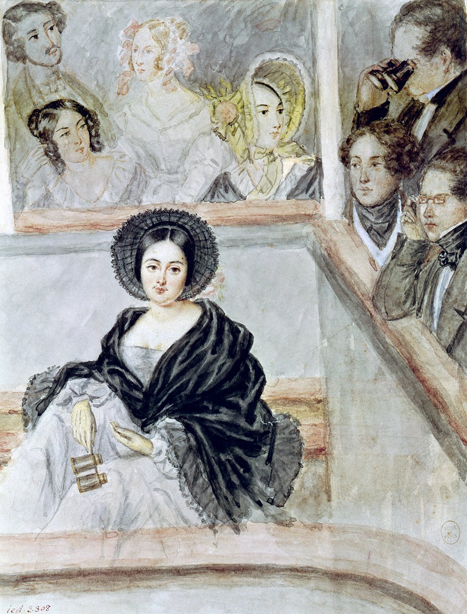 Marie Duplessis at the Theatre by Camille Joseph Etienne Roqueplan