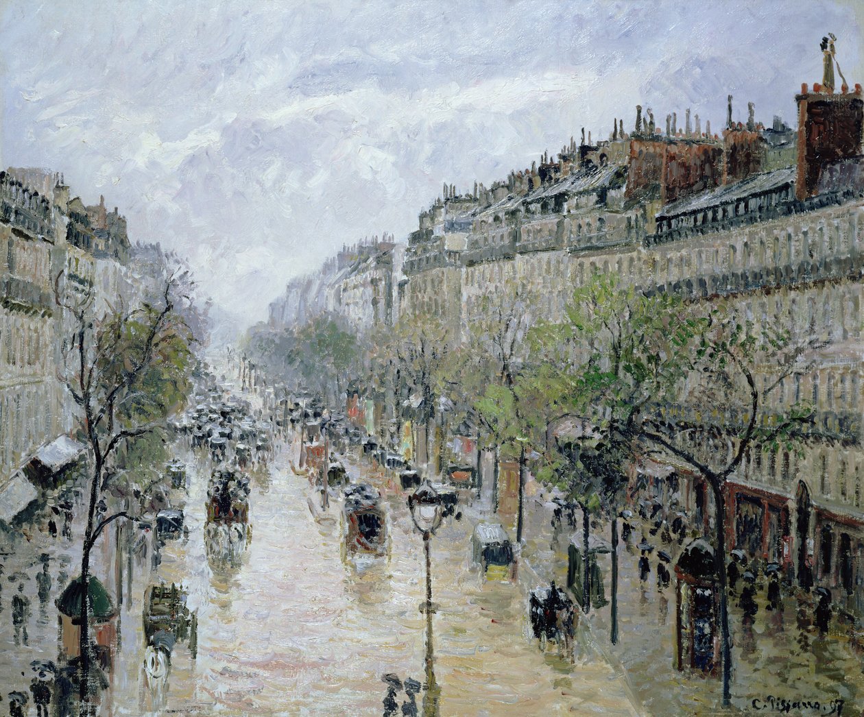 Boulevard Montmartre by Camille Jacob Pissarro