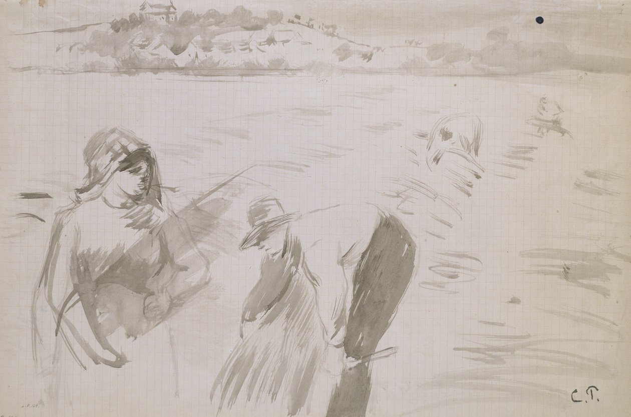 Study of Harvesters Working in a Field Near Pontoise by Camille Jacob Pissarro