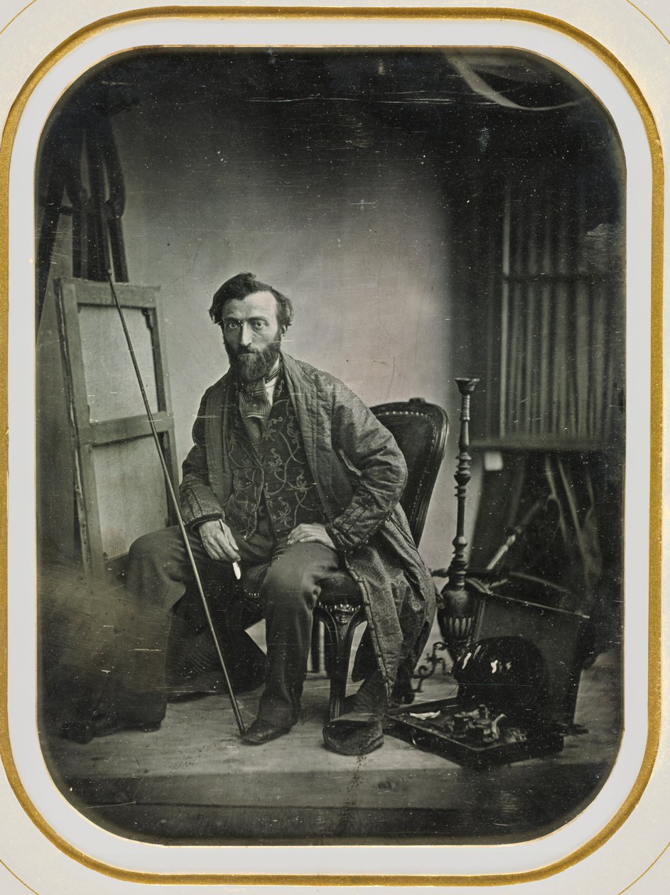Self-Portrait in Painting Studio by Camille Dolard