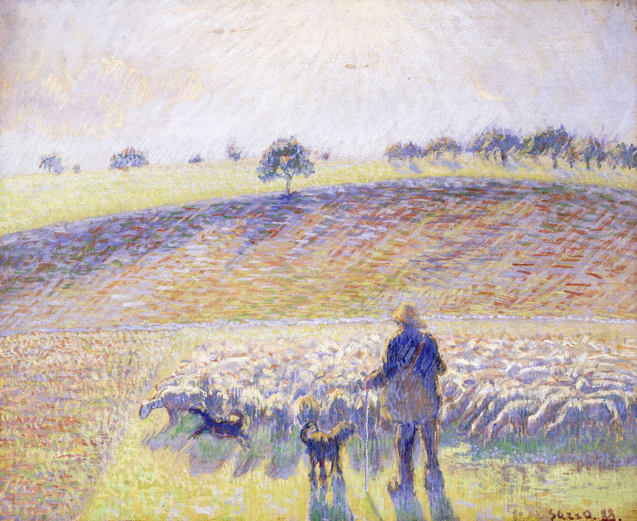 Shepherd with Sheep by Camille Jacob Pissarro