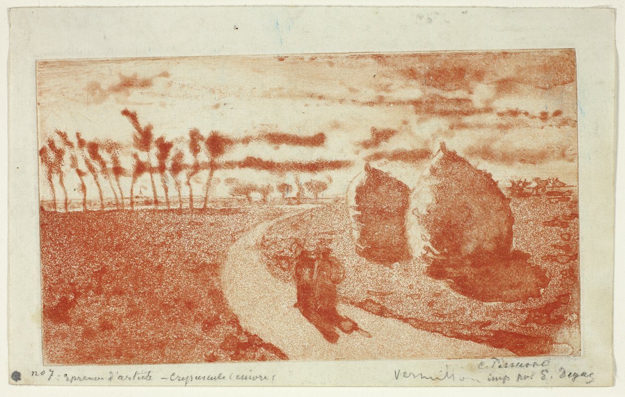 Twilight with Haystacks by Camille Pissarro