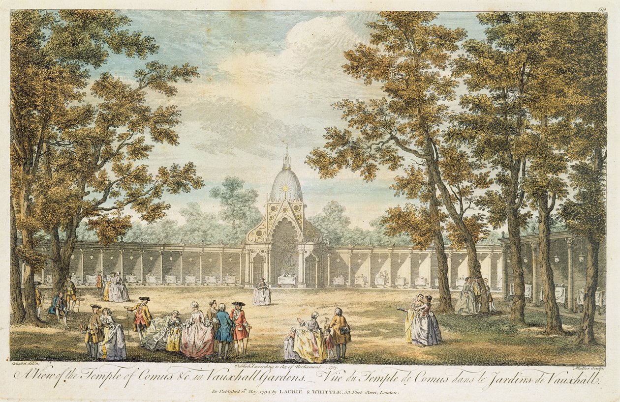 A View of the Temple of Comus at Vauxhall Gardens, engraved by Muller, re-published 1794 by Canaleti