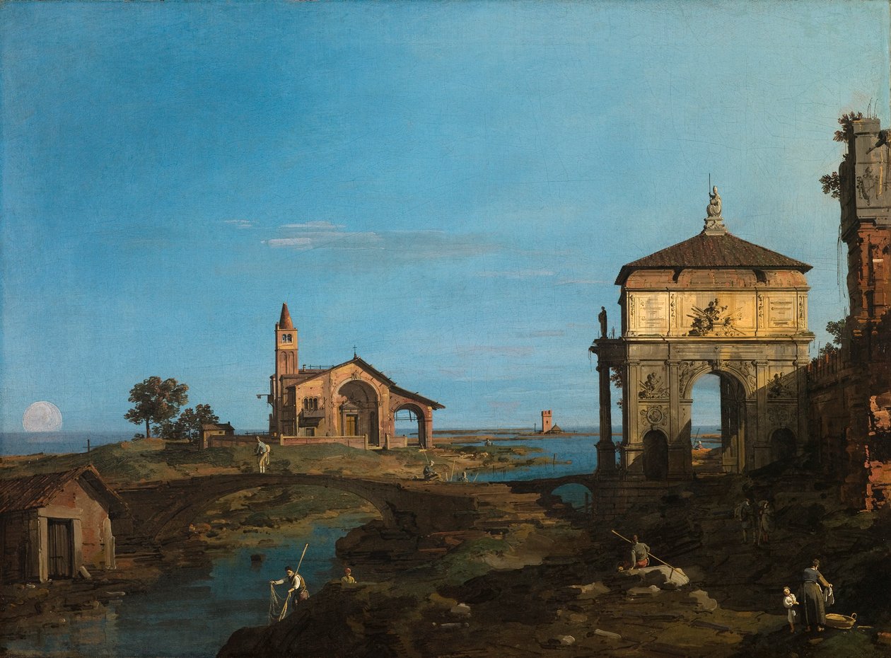 An Island in the Lagoon with a Gateway by Canaletto
