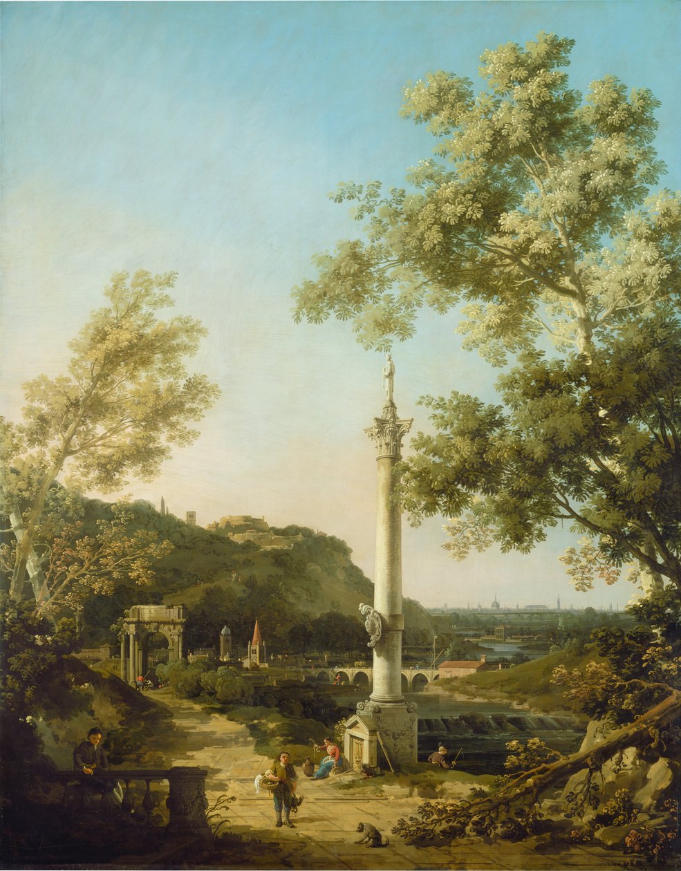 English Landscape Capriccio with a Column by Canaletto