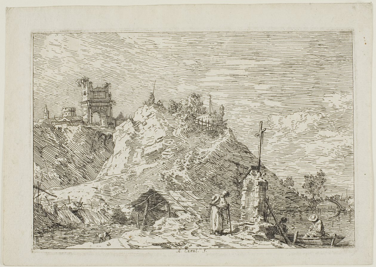 Landscape with the Pilgrim at Prayer, from Vedute by Canaletto