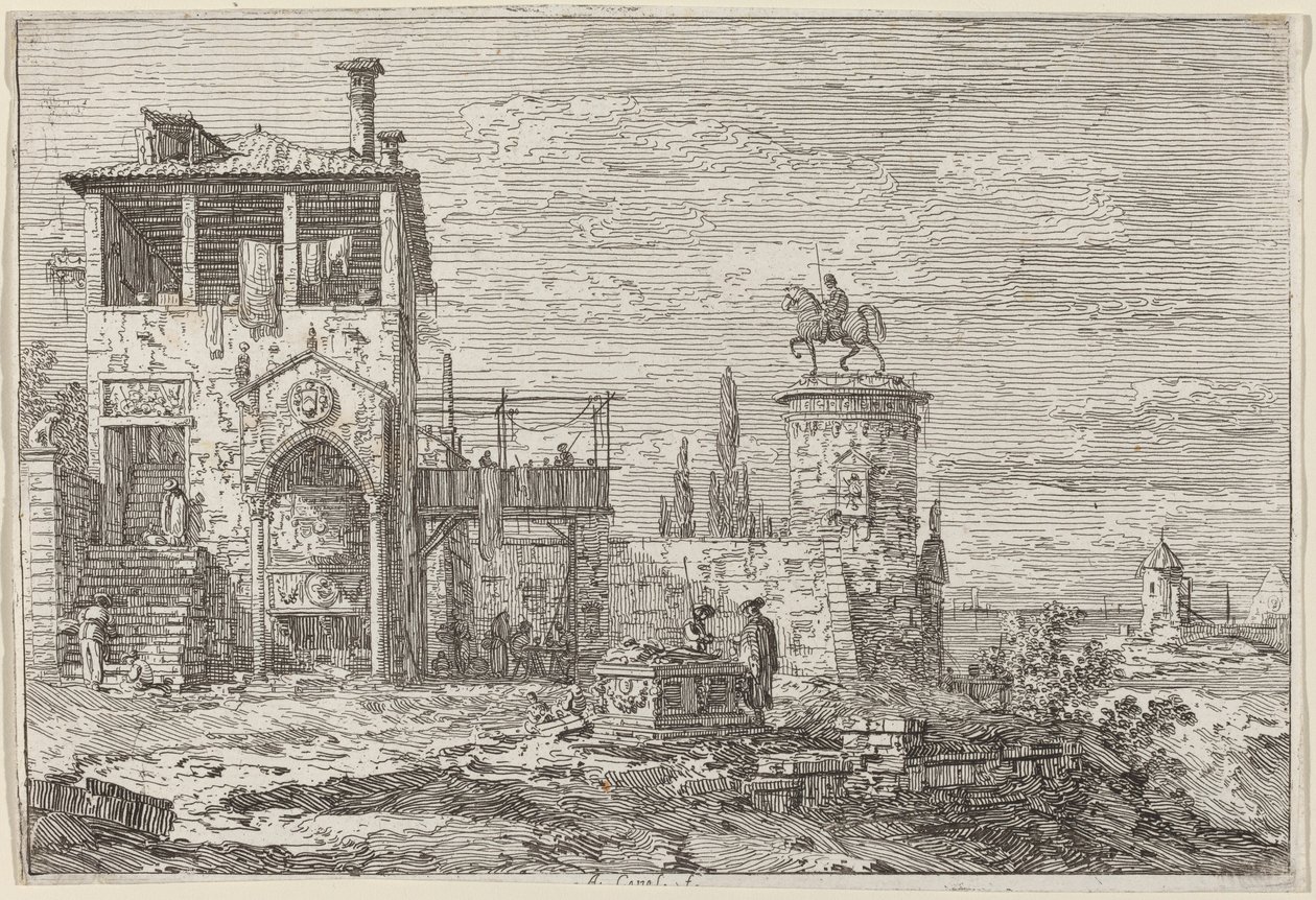 The Equestrian Monument by Canaletto