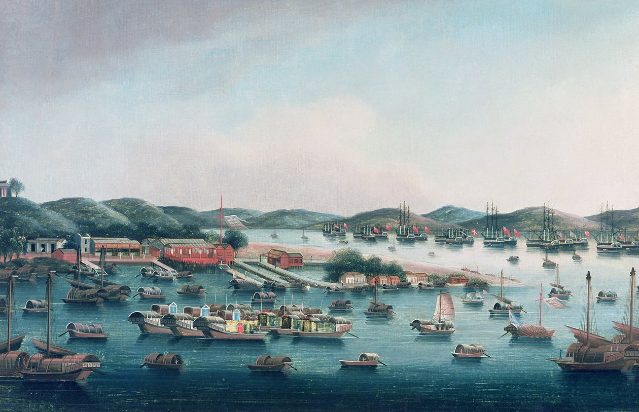 Hong Kong Harbour by Cantonese School
