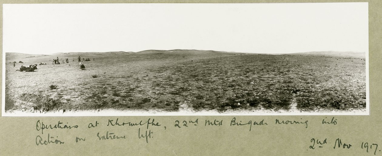 Operations at Khuwelfeh, 22nd Mounted Brigade Moving into Action, 2nd November 1917 by Capt. Arthur Rhodes
