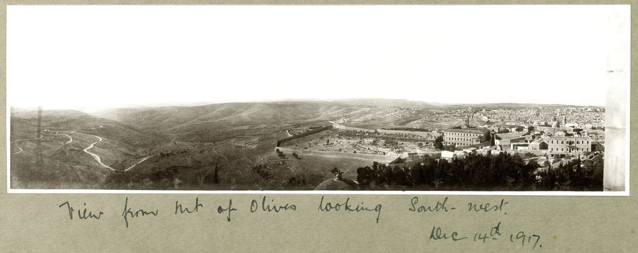 View from the Mount of Olives looking South West, 14th December 1917 by Capt. Arthur Rhodes