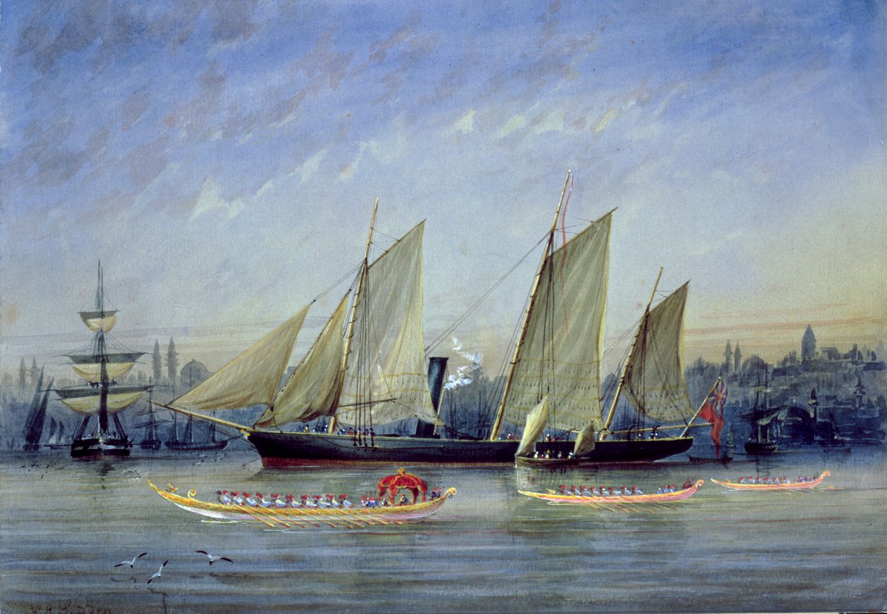 Vessels Moored in the Bosphorus by Capt. Charles A. Lodder