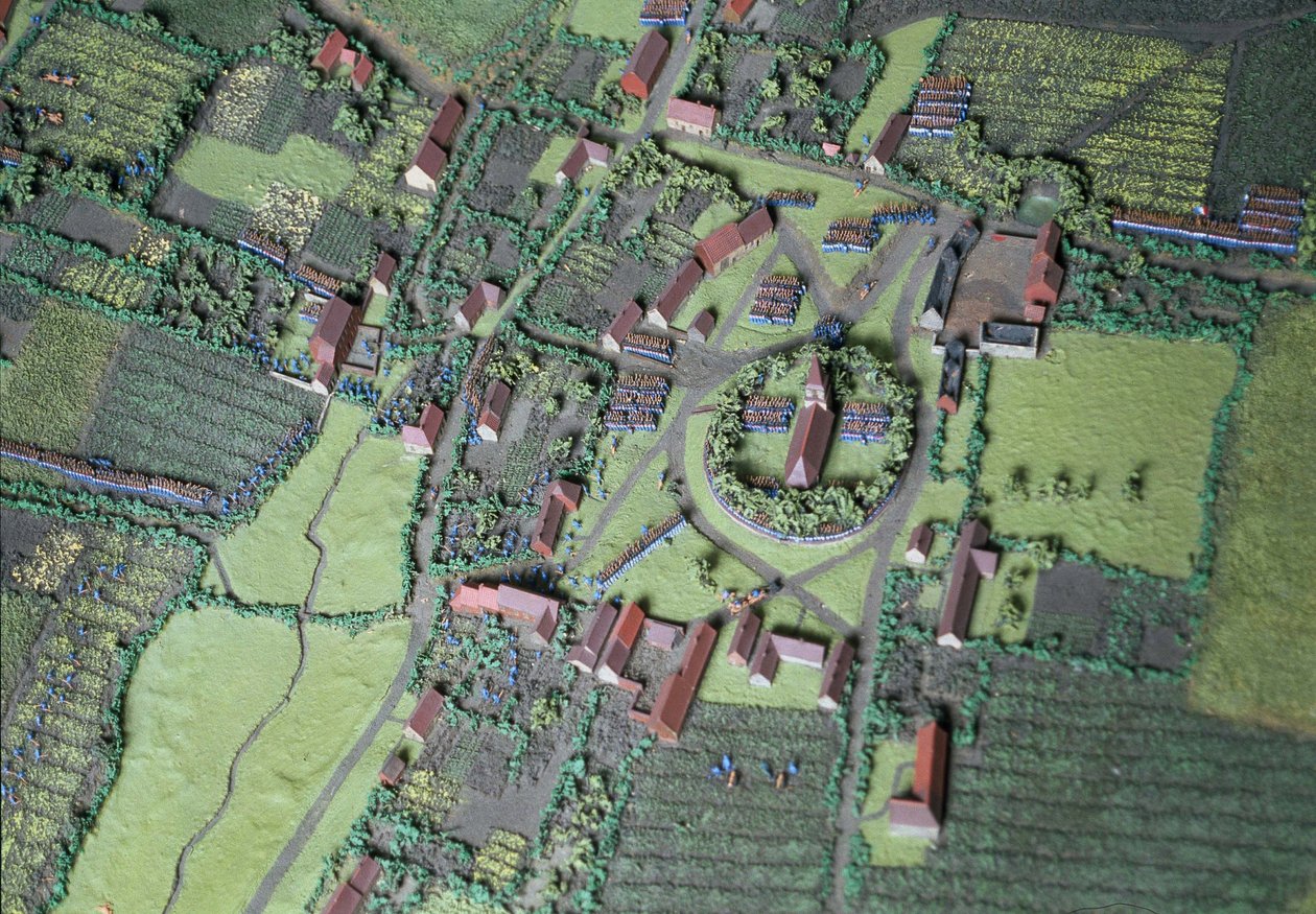 Diorama of the Battle of Waterloo Showing Troops Positioned as at 19.45 hrs on 18th June, 1815 (detail) by Capt. William Siborne