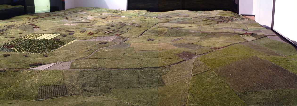 Diorama of the Battle of Waterloo showing troops positioned as at 19.45 hrs on 18th June, 1815 (detail) by Capt. William Siborne
