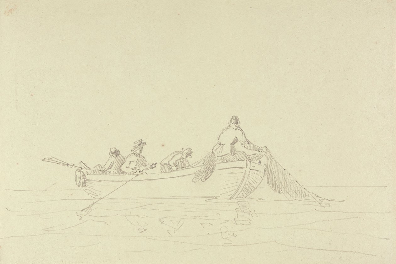 Sketch of Fishermen in a Boat by Capt. Thomas Hastings