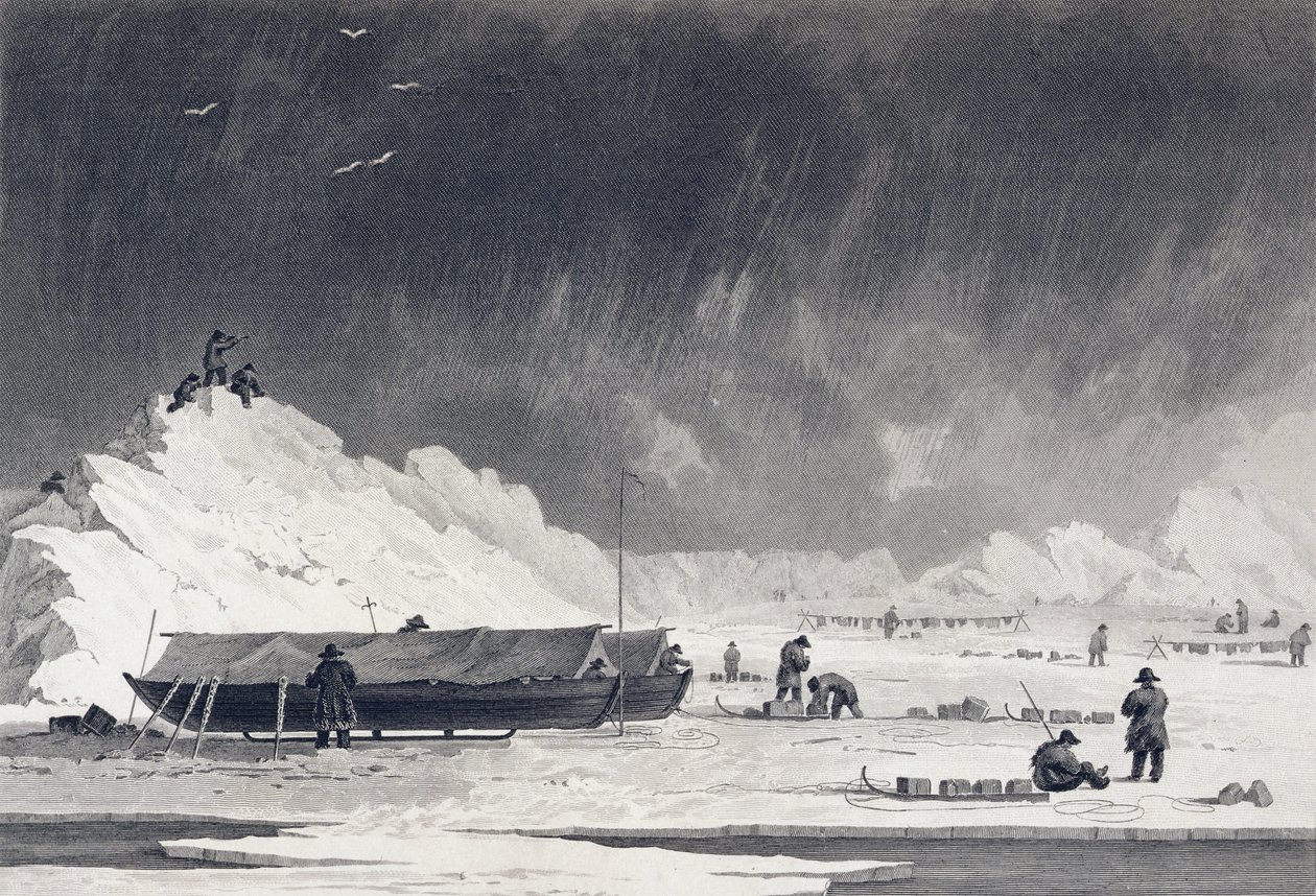 The Boats Hauled Up for the Night by Captain George Francis Lyon