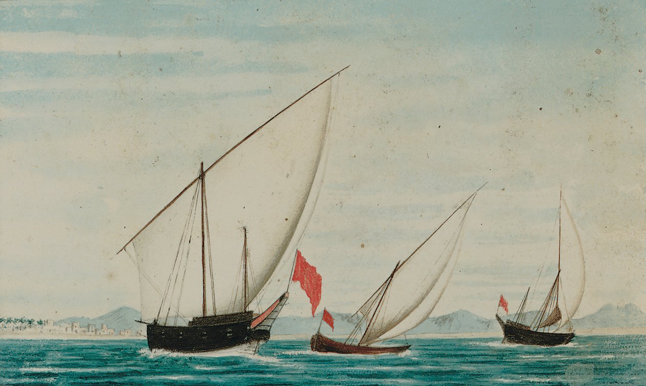 View of Dhows off Ajman by Captain William Igglesden