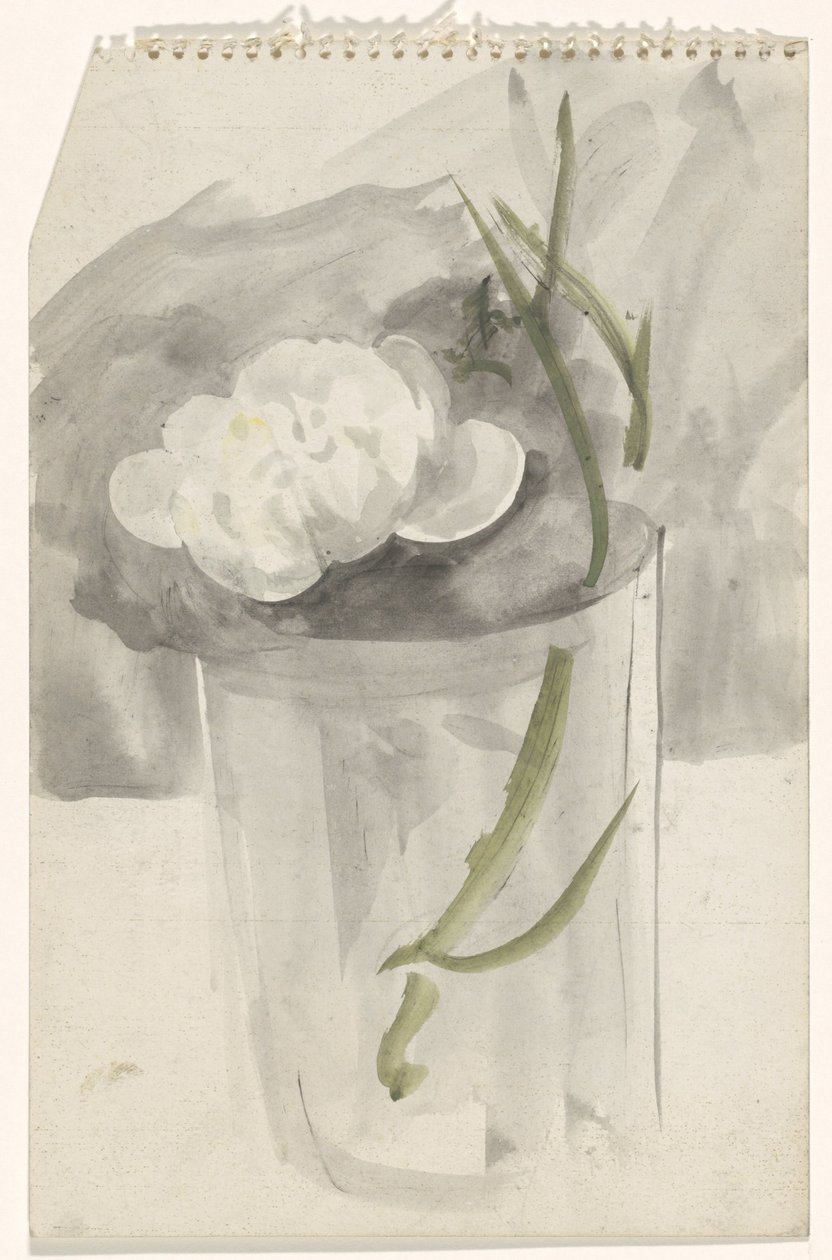 White Flower in a Glass by Carel Adolph Lion Cachet