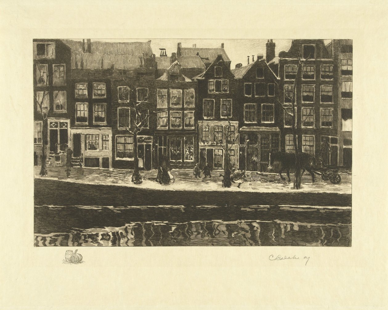 Lauriergracht by Carel Lodewijk Dake (signed by artist)