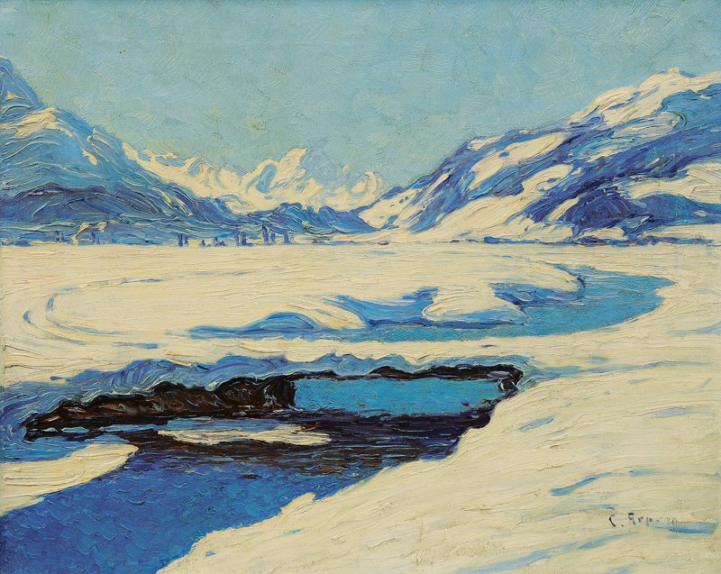 St. Moritz with Piz della Margna by Carl Arp