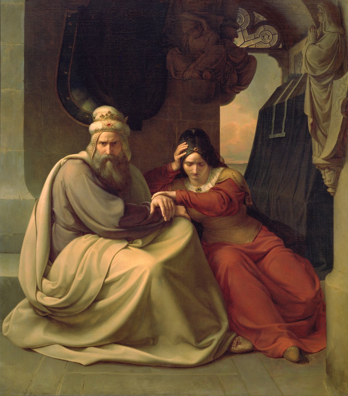 Royal Couple Mourning for Their Dead Daughter by Carl Friedrich Lessing
