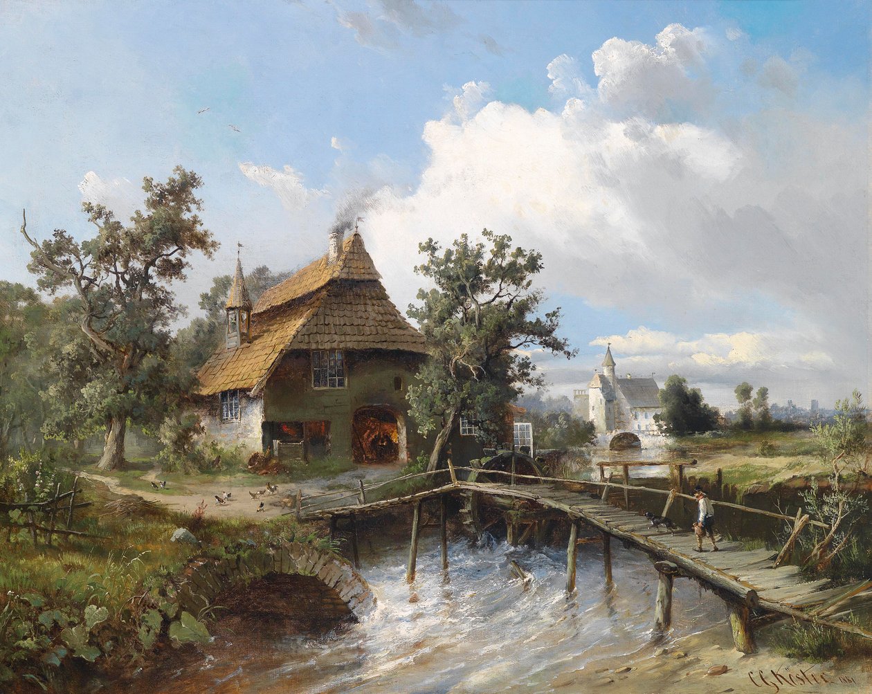 Blacksmith at the Stream by Carl Georg Köster