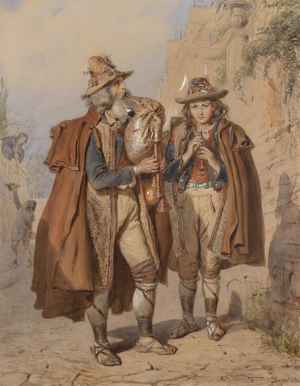 Bagpiper and Flutist by Carl Goebel