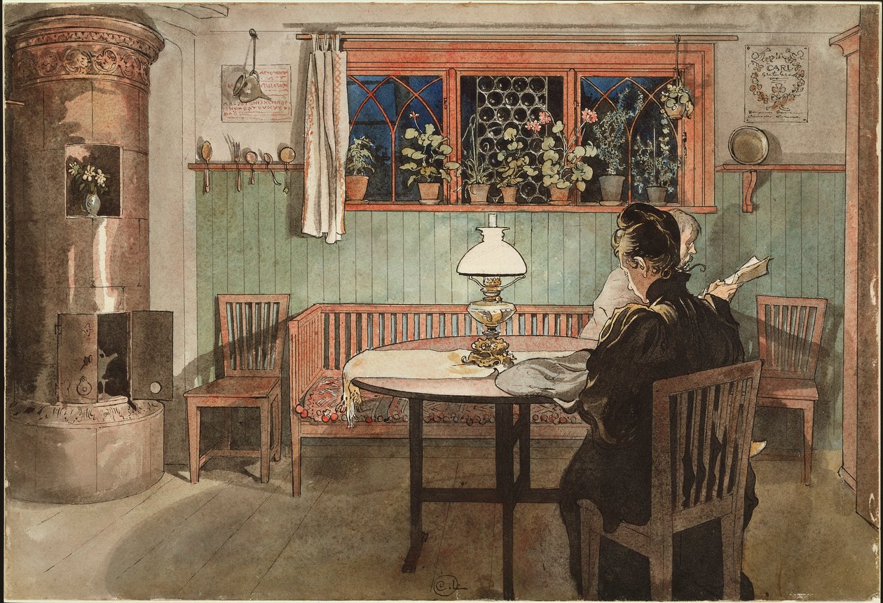 When the Children Have Gone to Bed by Carl Larsson