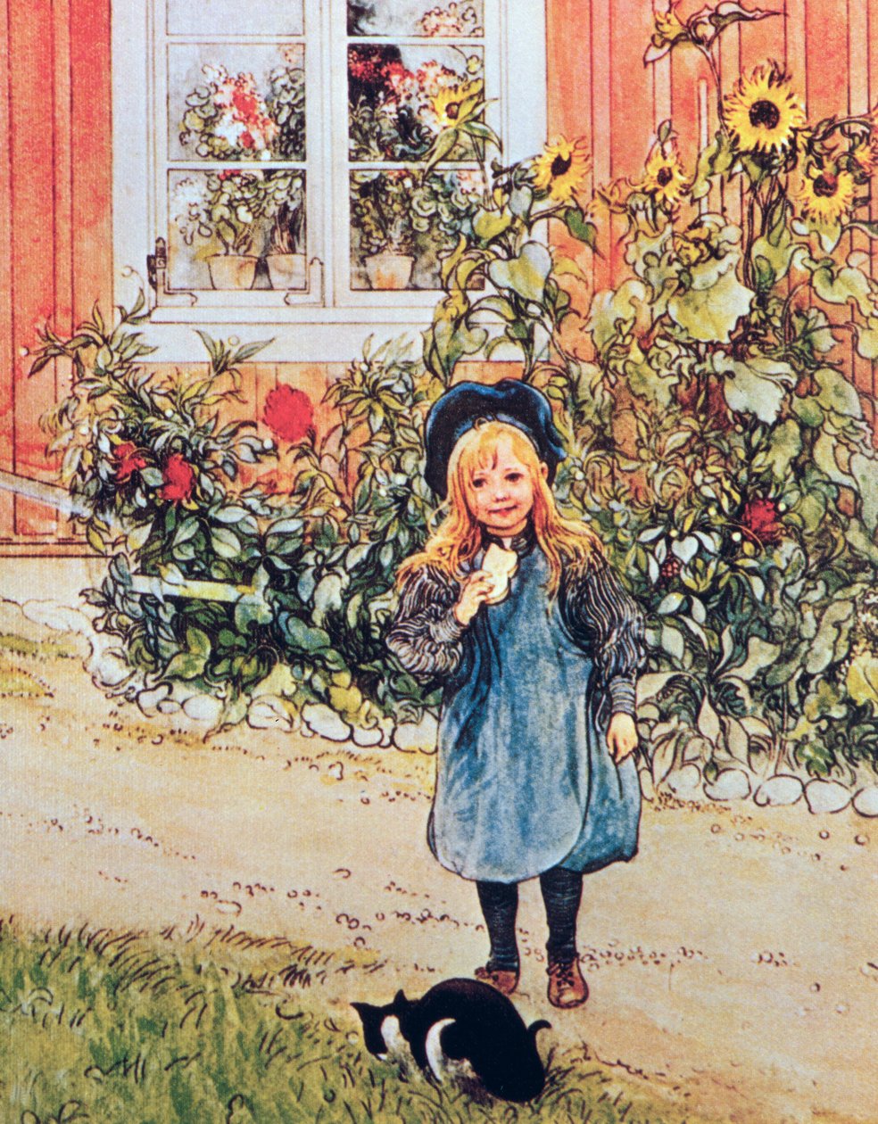 Brita with Sunflowers by Carl Larsson