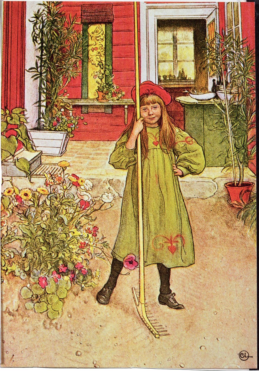 Krattning by Carl Larsson