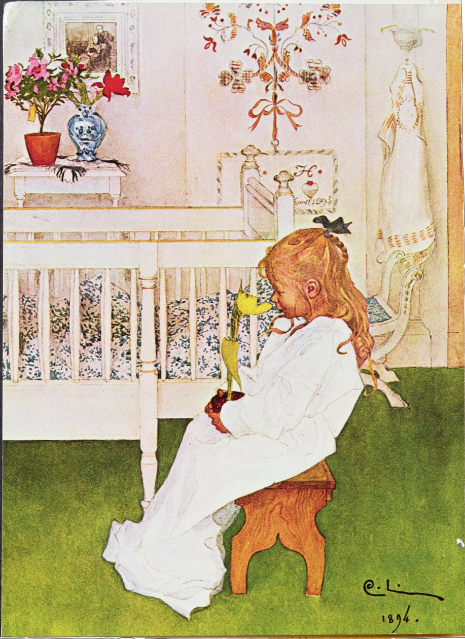 Lisbeth with a Yellow Tulip by Carl Larsson