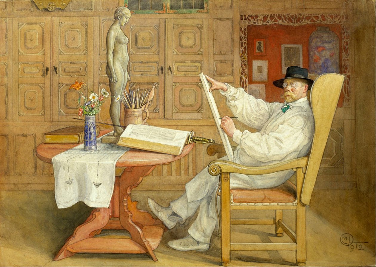 Self-Portrait (In the New Studio) by Carl Larsson